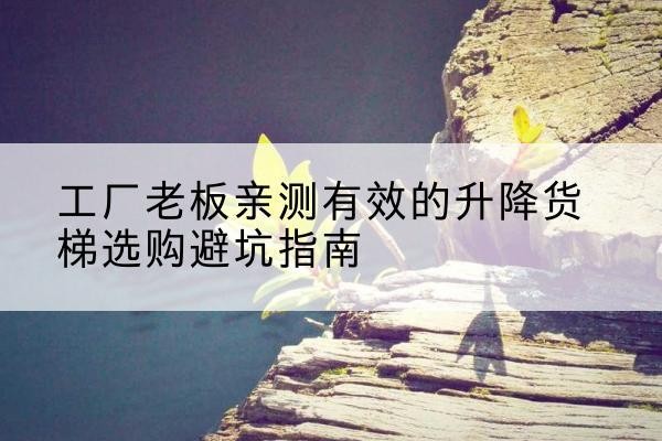 宁海升降货梯怎么选-工厂老板亲测有效的升降货梯选购避坑指南